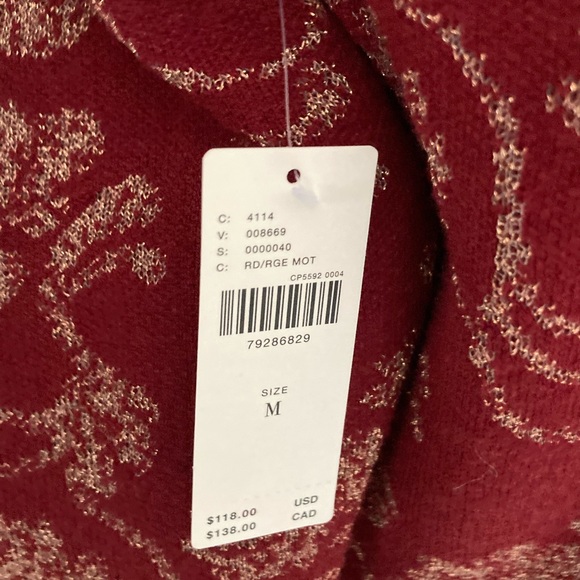 NWT Anthropologie Floral Ruched Mock Neck Sweater Size M - Picture 12 of 15